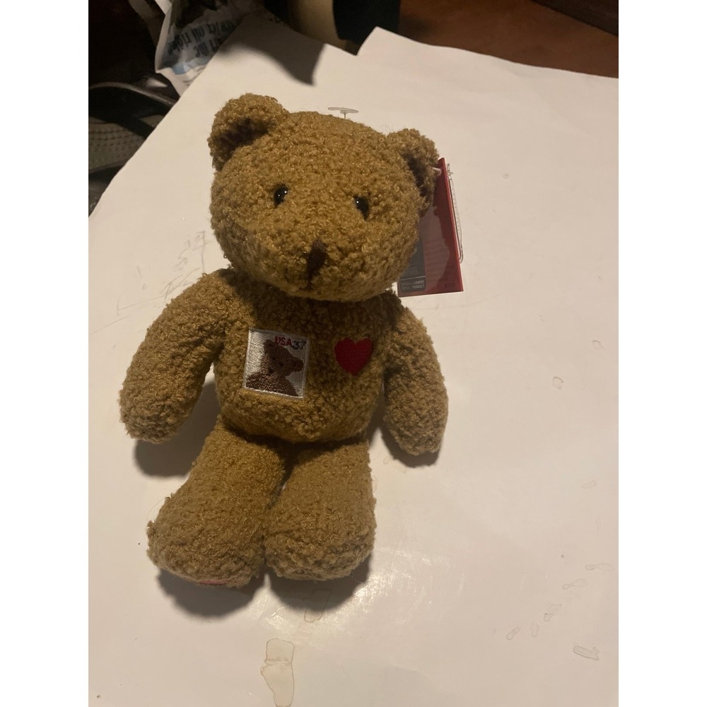 Vintage USPS 100 Years of Teddy Bears Centennial Stamp Plush Brown Bear 10"